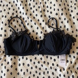 PacSun Black Crochet Trim Bikini Top